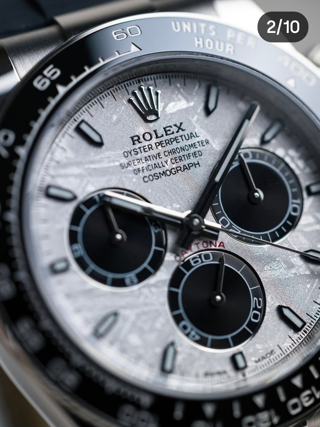 Daytona white gold meteorite dial