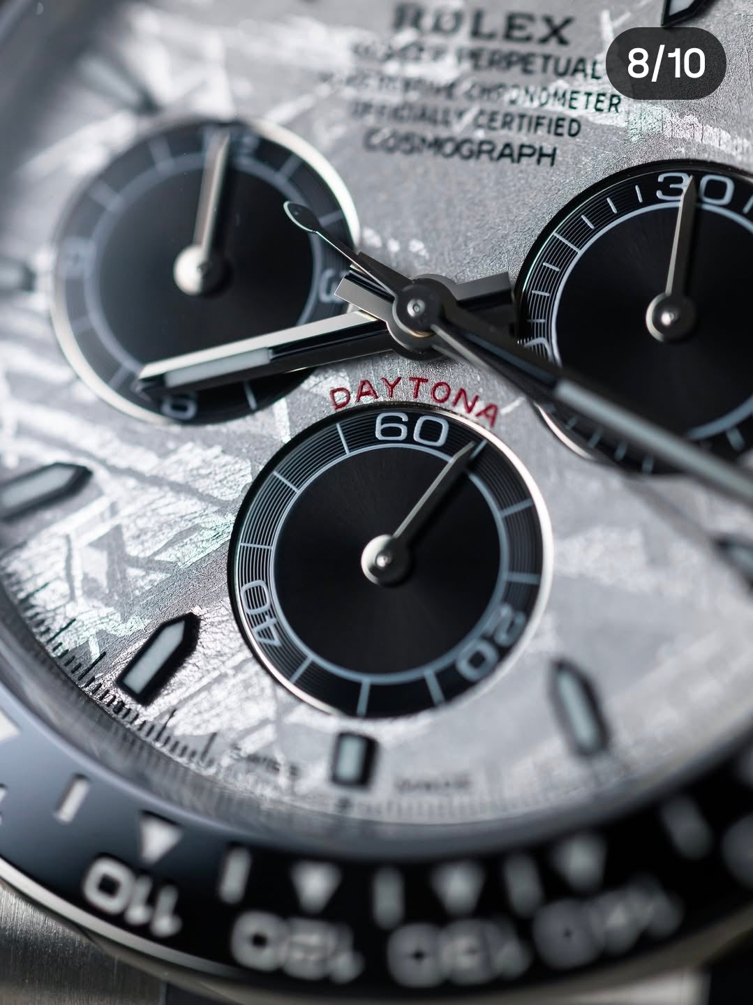 Daytona white gold meteorite dial