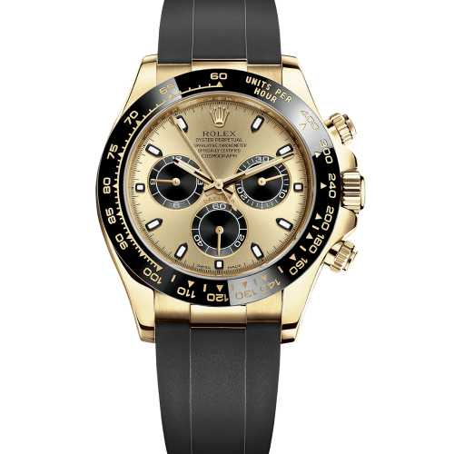 Rolex Cosmograph Daytona 40 Yellow Gold Rubber Strap Black & Champagne Dial 116518LN UNWORN - YEAR: 2022
