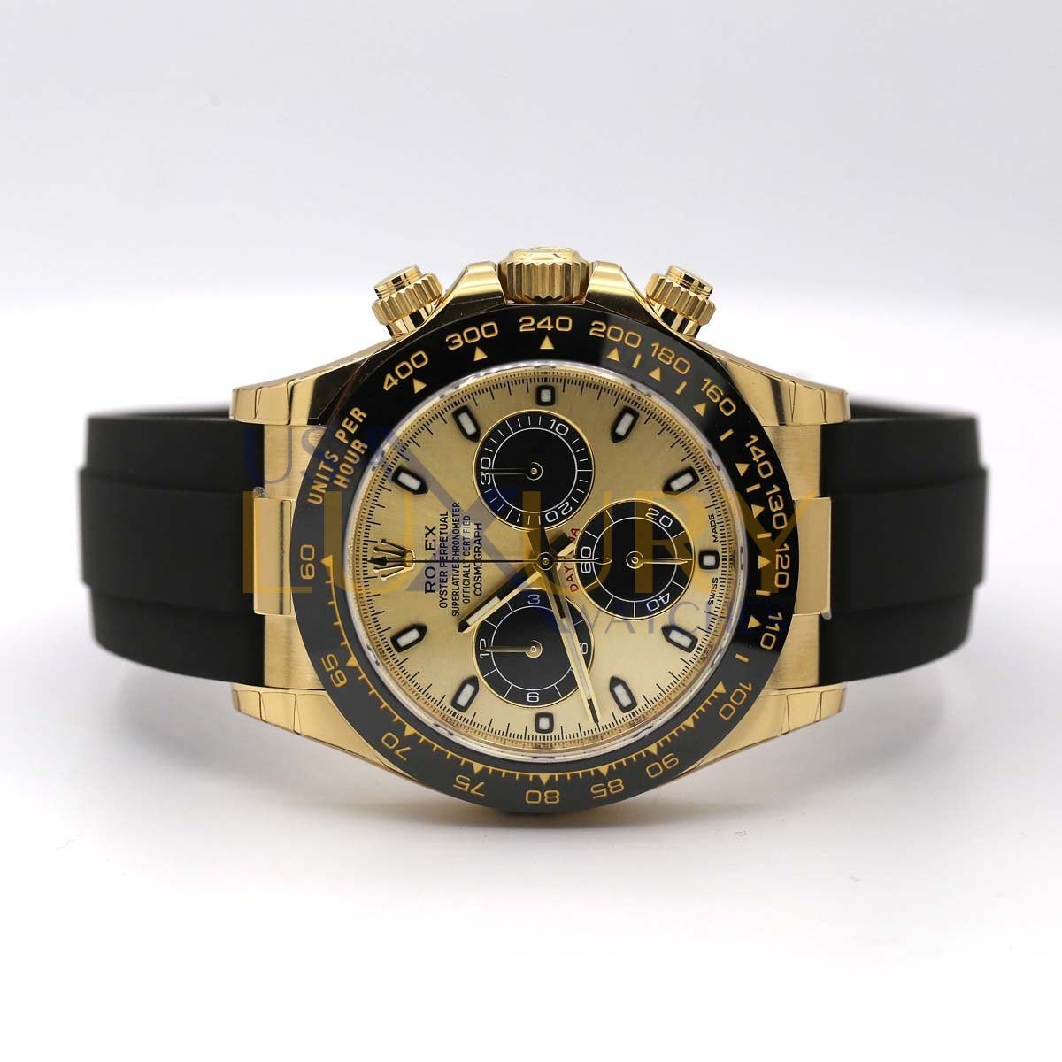 Rolex Cosmograph Daytona 40 Yellow Gold Rubber Strap Black & Champagne Dial 116518LN UNWORN - YEAR: 2022