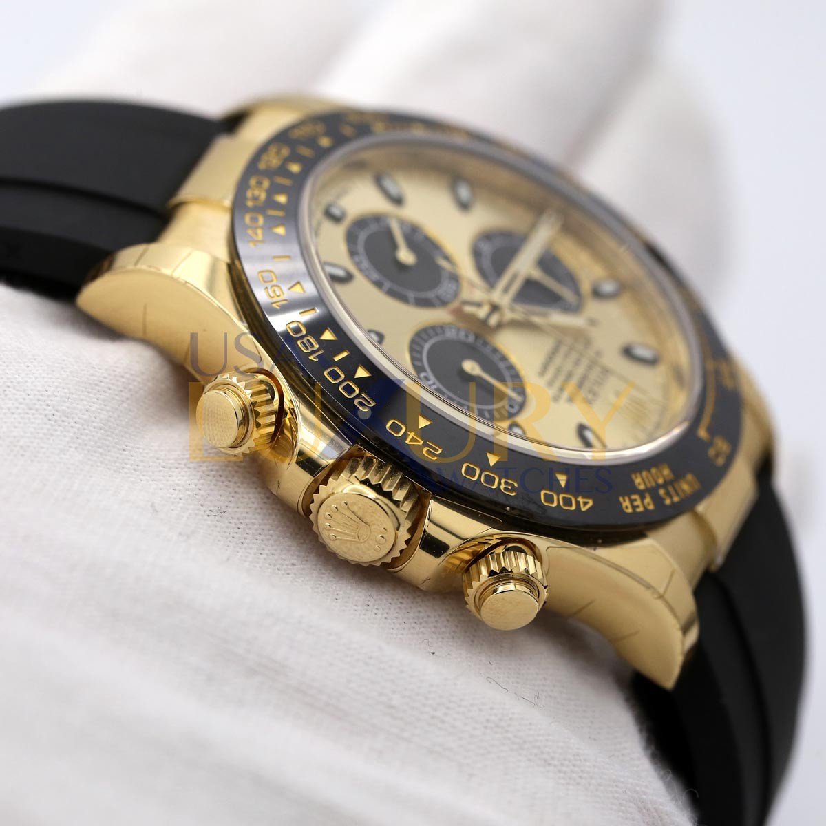 Rolex Cosmograph Daytona 40 Yellow Gold Rubber Strap Black & Champagne Dial 116518LN UNWORN - YEAR: 2022