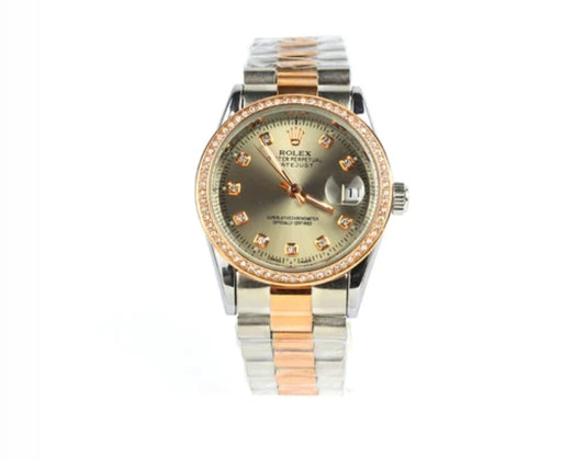 DATEJUST 36MM 2-TONE GOLD PINK JUBILEE DARK GRAY DIAL DIAMONDS MARKERS QUALITY 2A