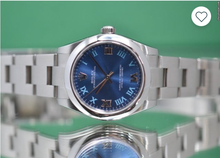 Rolex Oyster Perpetual 177200 Medium 31mm Deep Blue Dial 2009 With Papers