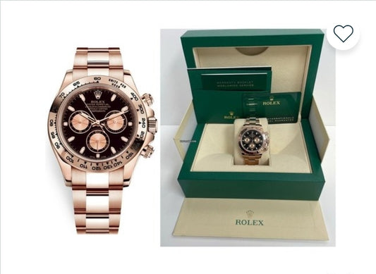 Rolex Daytona 40mm  Rose Gold Black Index Cosmograph Dial Rose Sub-dials 116505