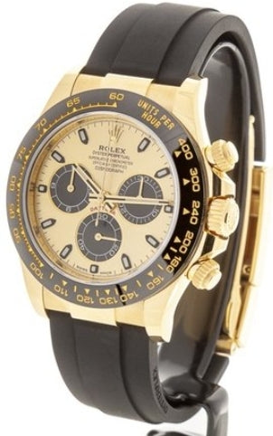 Rolex Cosmograph Daytona 40 Yellow Gold Rubber Strap Black & Champagne Dial 116518LN UNWORN - YEAR: 2022