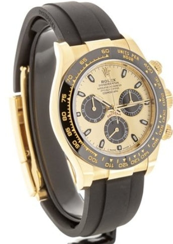 Rolex Cosmograph Daytona 40 Yellow Gold Rubber Strap Black & Champagne Dial 116518LN UNWORN - YEAR: 2022