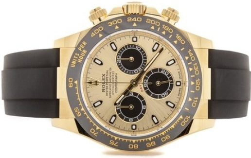 Rolex Cosmograph Daytona 40 Yellow Gold Rubber Strap Black & Champagne Dial 116518LN UNWORN - YEAR: 2022