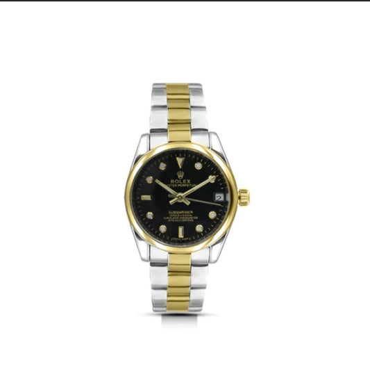 DATEJUST 2-TONE BLACK DIAL DIAMONDS MARKERS 38MM LOW